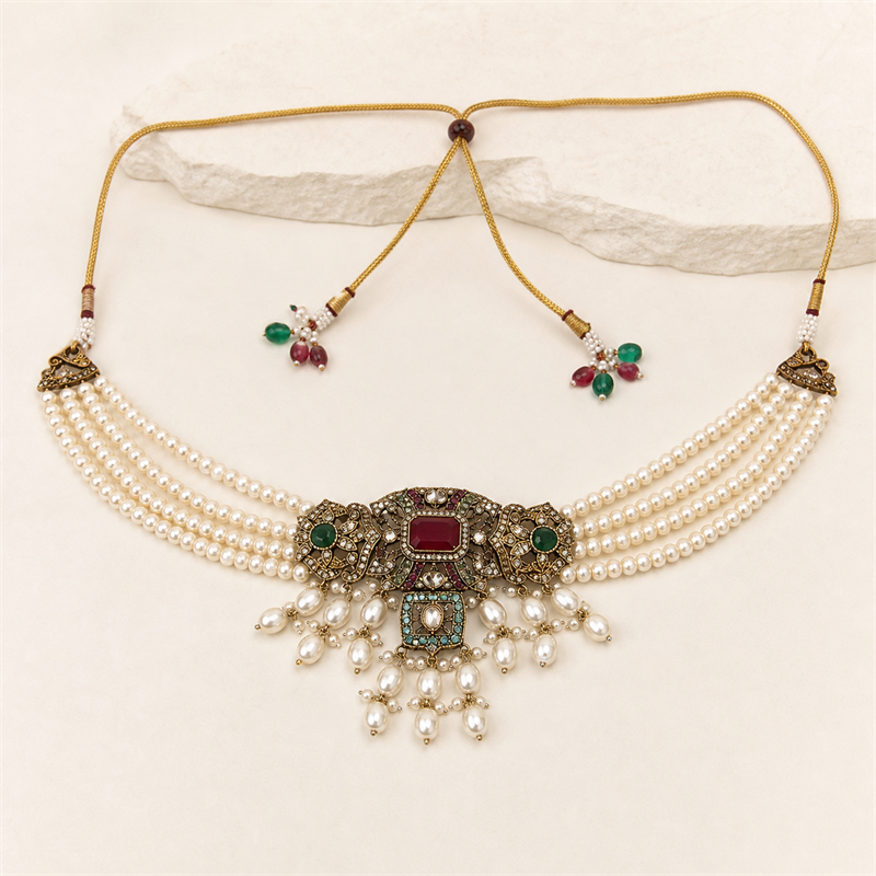 Choker Set with Earrings & Maang Tikka