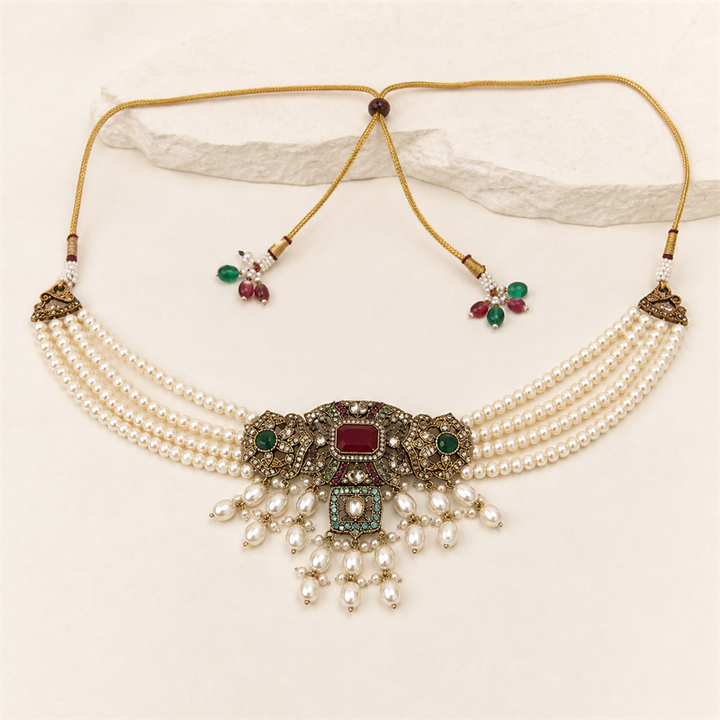 Choker Set with Earrings & Maang Tikka