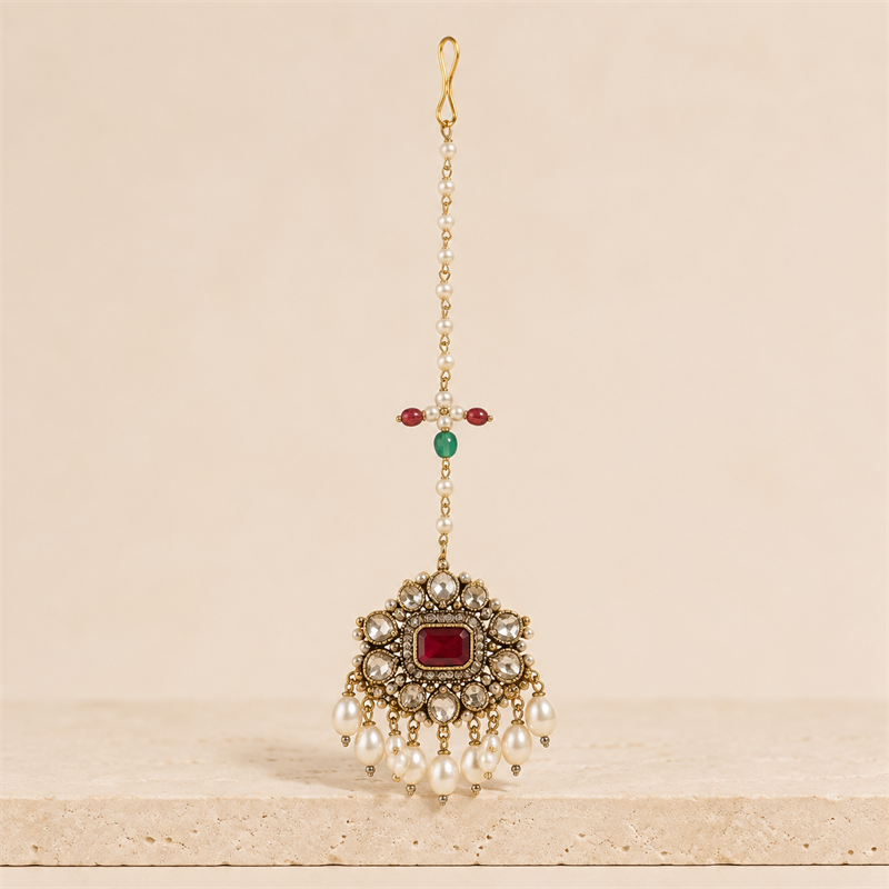Choker Set with Earrings & Maang Tikka