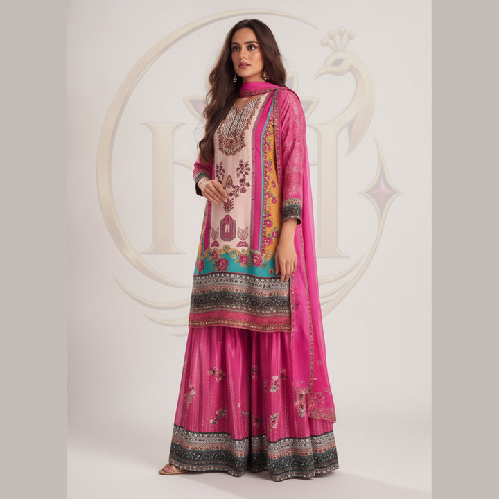 Gulabi Jashn Printed Sharara Set