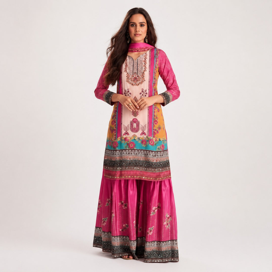 Gulabi Jashn Printed Sharara Set
